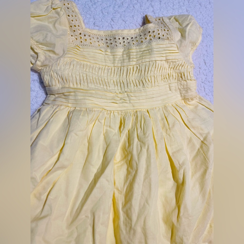 Ralph Lauren Light Yellow Eyelet Dress Sz 12 m